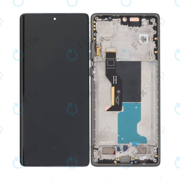 Schermo per Motorola Edge 50 Fusion, Vetro touch con cornice, Forest Blue