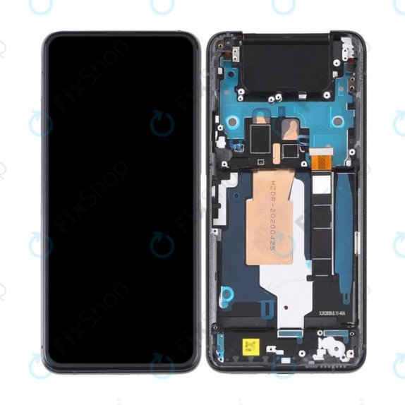 Schermo OLED per Asus Zenfone 7 Pro ZS671KS, Aurora Black, Vetro touch con cornice