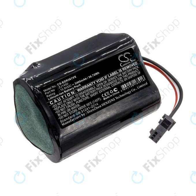 Batteria per Ecovacs Deebot Slim, D36 ZJ1450, Li-Ion, 3400mAh, 10.8V, HQ