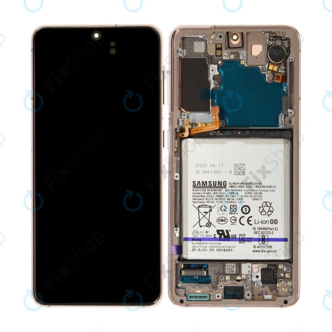 Schermo per Samsung S21 G991B, Violet, Vetro touch con cornice e batteria, GH82-27254B, Genuine Service Pack