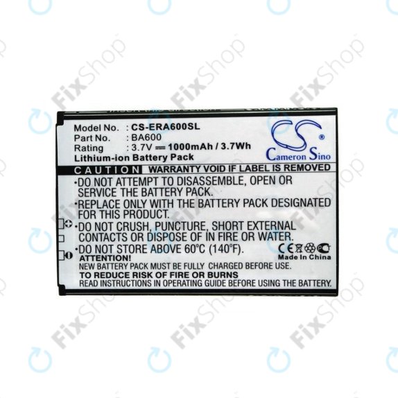 Batteria per Sony Ericsson Kumquat, ST25, ST25i, Xperia U, BA600, Li-Ion, 3.7V, 1000mAh, HQ