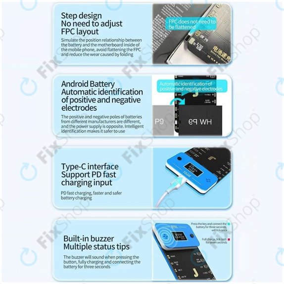 Scheda di ricarica rapida della batteria per iPhone 6 fino a 13 Pro Max, JC BT01