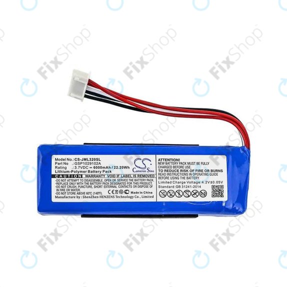 Batteria per JBL Charge 3 (2016), Li-Pol, 6000mAh, HQ