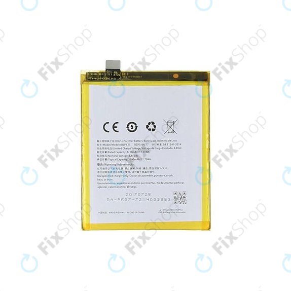 Batteria per OnePlus 5, 5T, BLP637, 3300mAh