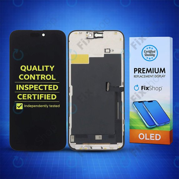 Schermo Hard OLED per iPhone 15 Pro Max, Vetro touch con cornice, FixPremium