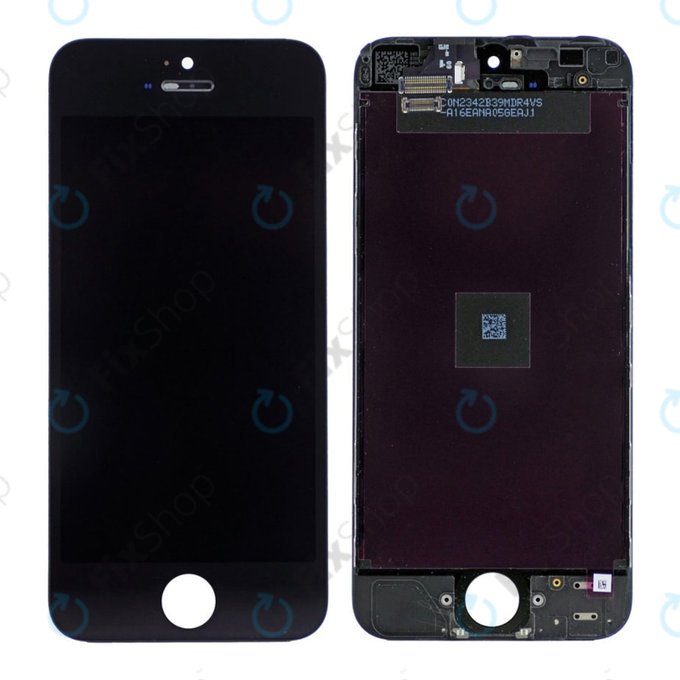 Schermo per iPhone 5, Black, Vetro touch con cornice