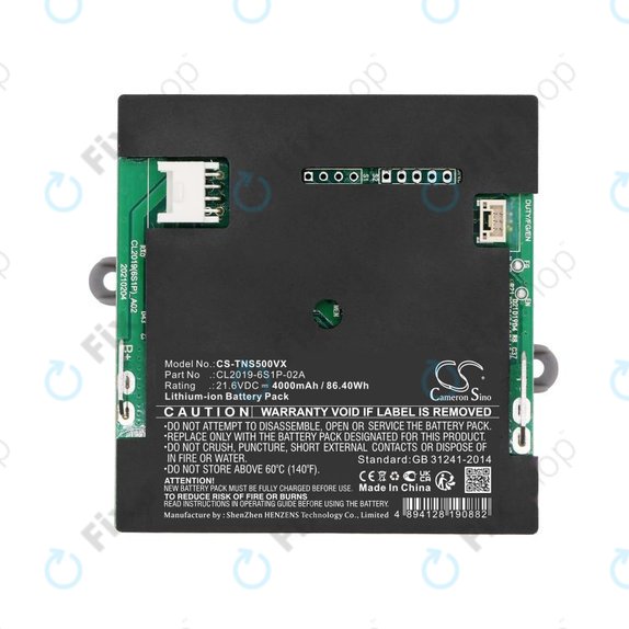 Batteria per Tineco iFloor S5, CL2019-6S1P-02A, Li-Ion, 4000mAh, 21.6V, HQ