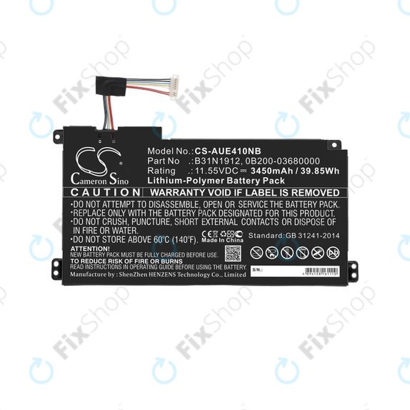 Batteria per Asus VivoBook 14 E410MA, F414MA, L410MA, B31N1912, Li-Pol, 3450mAh, 11.55V, HQ