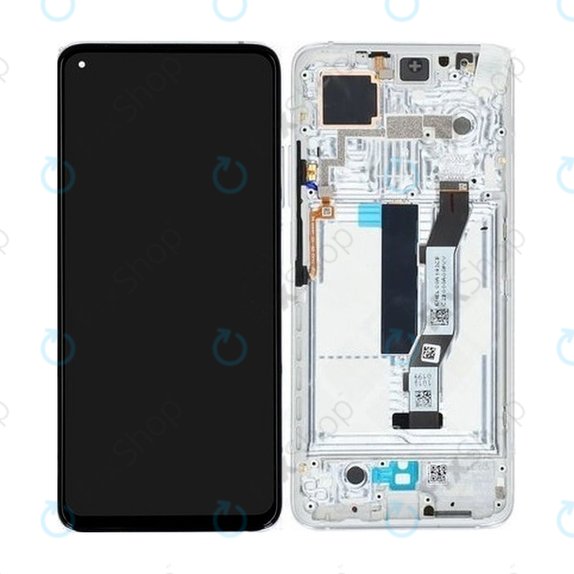 Schermo per Xiaomi Mi 10T 5G, Mi 10T Pro 5G, Lunar Silver, Vetro touch con cornice, 5600040J3S00, Genuine Service Pack