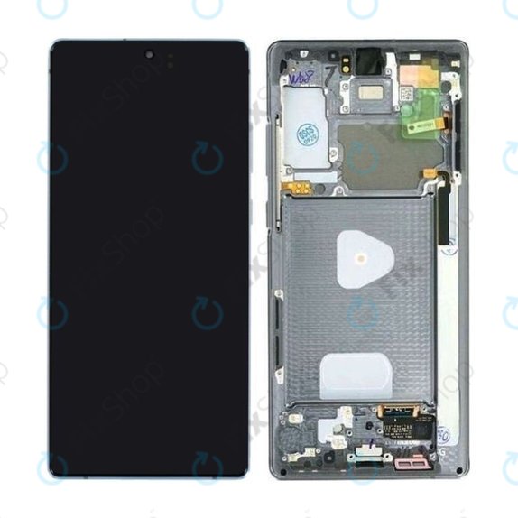 Schermo per Samsung Note 20 N980B, Mystic Gray, Vetro touch con cornice, GH82-23495A, GH82-23733A, Genuine Service Pack