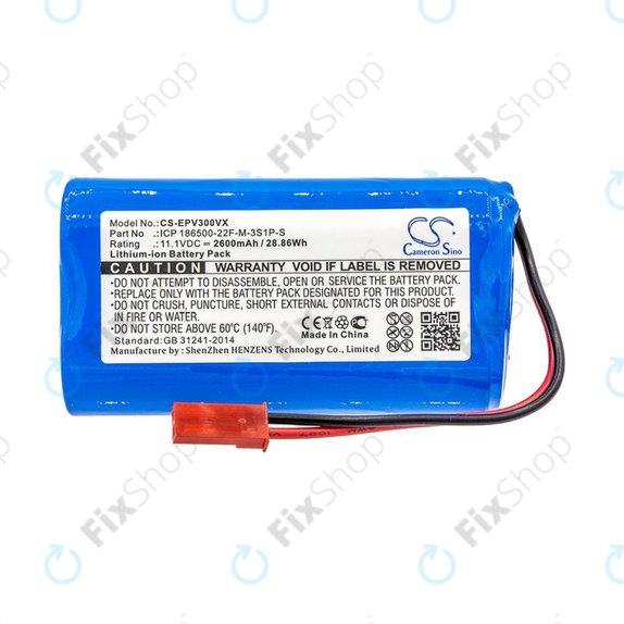 Batteria per Electropan ilife V5, V5s ICP 186500-22F-M-3S1P-S, Li-Ion, 2600mAh, 11.1V, HQ