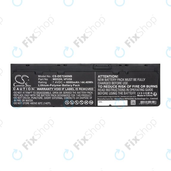 Batteria per Dell Latitude E7240, 7250, 12, VFV59, Li-Pol, 6000mAh, 7.4V, HQ
