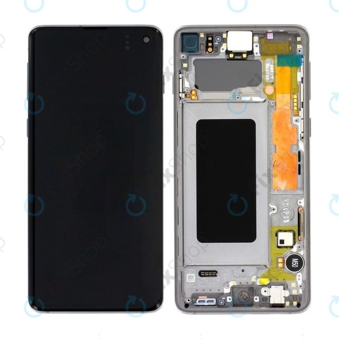 Schermo per Samsung S10 G973F, Prism Black, Vetro touch con cornice, GH82-18850A, GH82-18835A, GH82-18860A, Genuine Service Pack