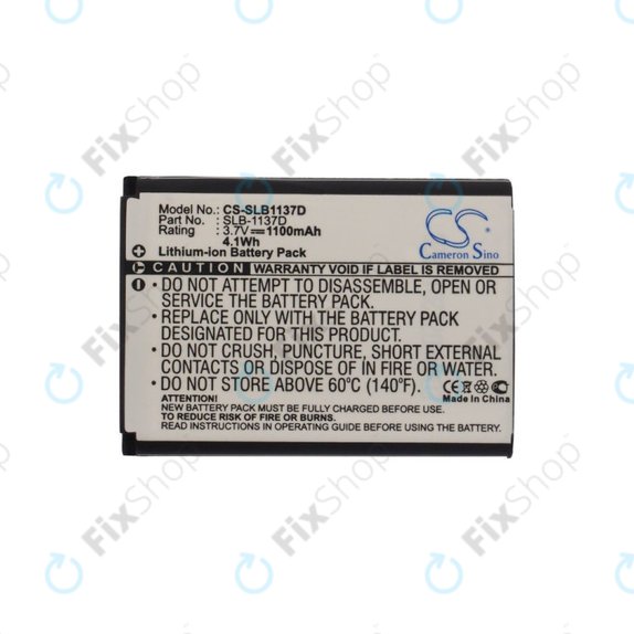 Batteria per Samsung NV100HD, SLB-1137D, Li-Ion, 1100mAh, 3.7V, HQ