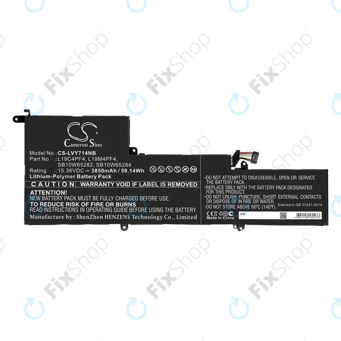Batteria per Lenovo Yoga Slim 7, 14s, L19C4PF4, Li-Pol, 3850mAh, 15.36V, HQ