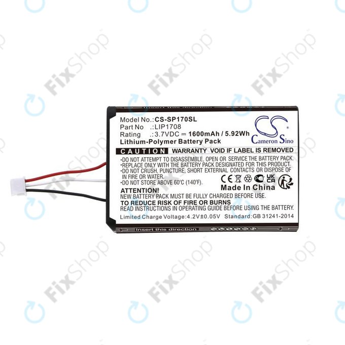 Batteria per Sony PS5 DualSense, LIP1708, Li-Pol, 1600mAh, 3.7V, HQ