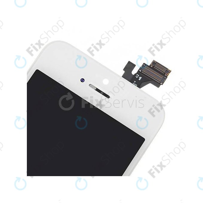 Schermo per iPhone 5, White, Vetro touch con cornice