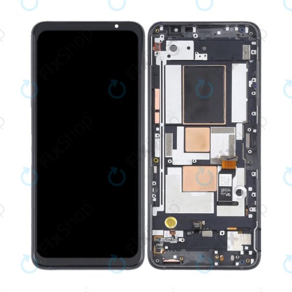 Schermo OLED per Asus ROG Phone 5 ZS673KS, Phantom Black, Vetro touch con cornice