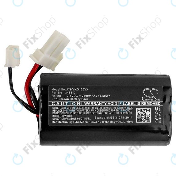 Batteria per Vorwerk Kobold VG100, 48813, Li-Ion, 2500mAh, 7.4V, HQ