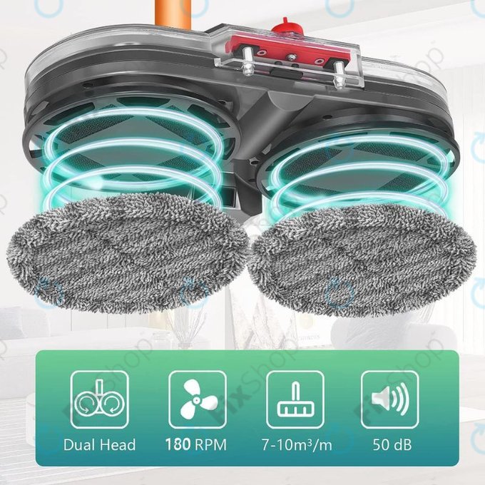 Testa mop elettrica con serbatoio d'acqua per Dyson seriess V, Outsize