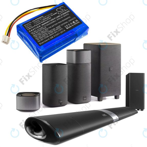 Batteria per Philips Fidelio B5/12, Fidelio HTL9100, Fidelio HTL9300, 104050-2S, Li-Pol, 2500mAh, 7.4V, HQ