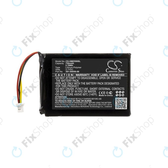 Batteria per Garmin DriveSmart 5, 55, 65, 361-00056-08, 750mAh, HQ