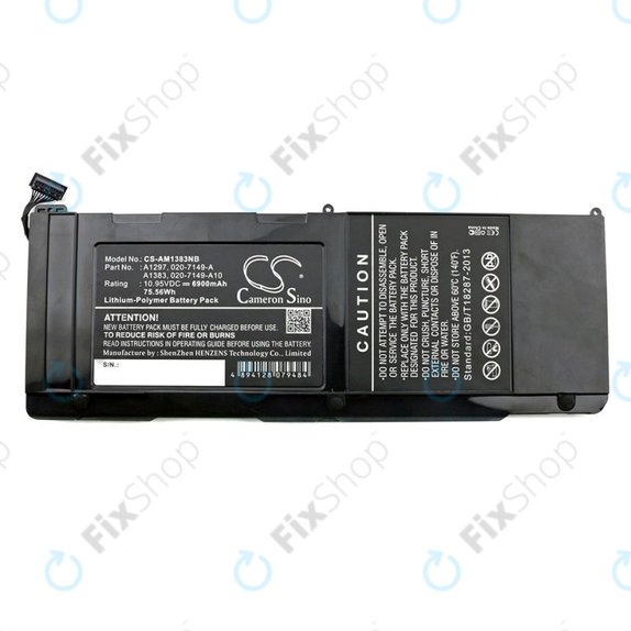 Batteria A1383 per MacBook Pro 17" A1297 (Mid 2010 - Late 2011), 6900mAh, HQ