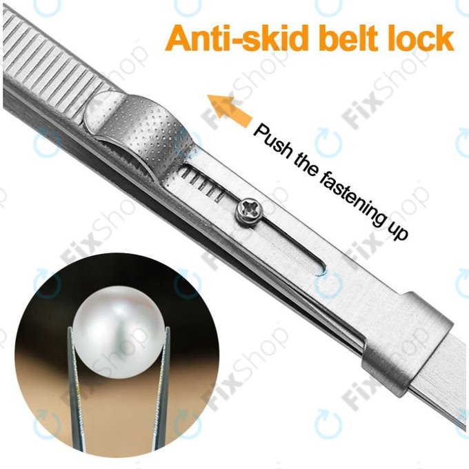 Pinzetta professionale in acciaio inox con punta curva 162 mm