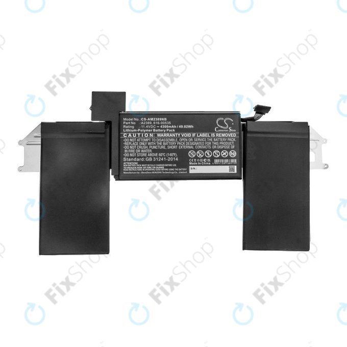 Batteria A2389 per MacBook Air 13" A2337 (2020), 4300mAh, HQ