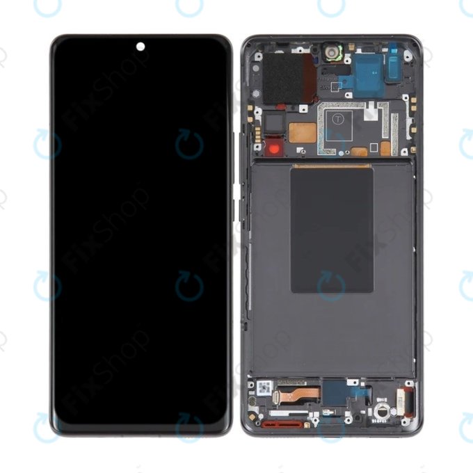 Schermo OLED per Xiaomi 12 Pro 2201122C 2201122G, Black, Vetro touch con cornice