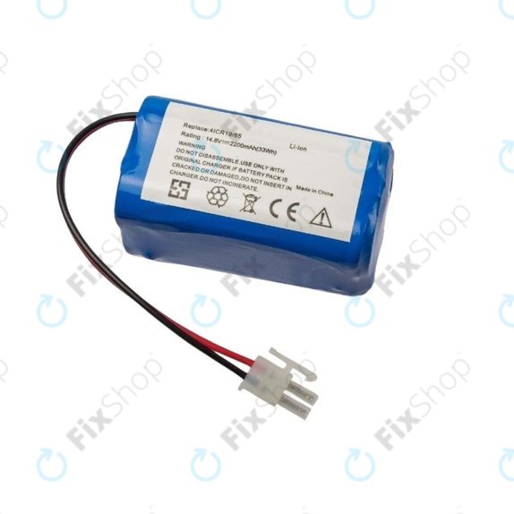 Batteria per Ecovacs Deebot CEN-seriess, CR-seriess, N79-seriess, X500-seriess, 4ICR19 65, Li-Ion, 2200mAh, 14.8V