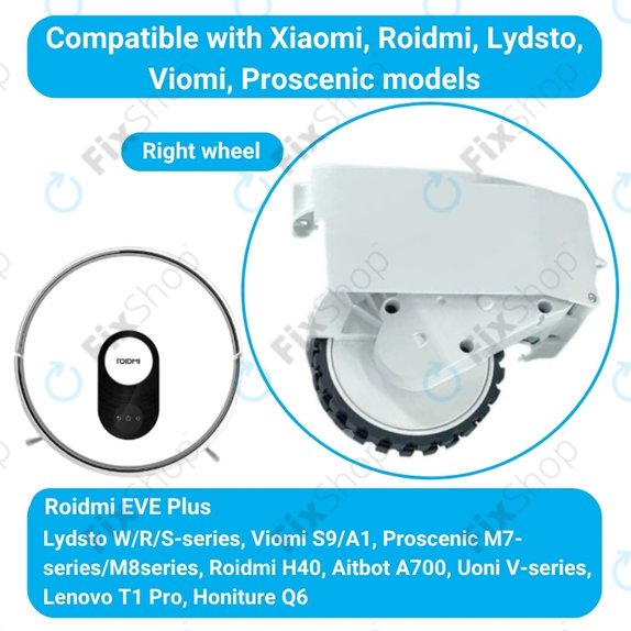 Ruota con motore (sinistra) per Roidmi EVE Plus, White