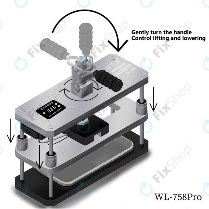 Pressa riscaldante per riparazione schermo e cover posteriore 220V EU, Wylie WL-758 Pro