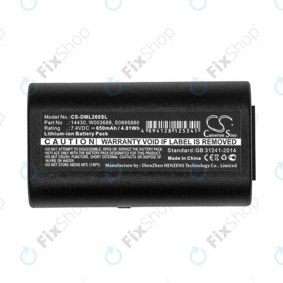 Batteria per Dymo 260, 280, 650, 14430, Li-Ion, 650mAh, 7.4V, HQ