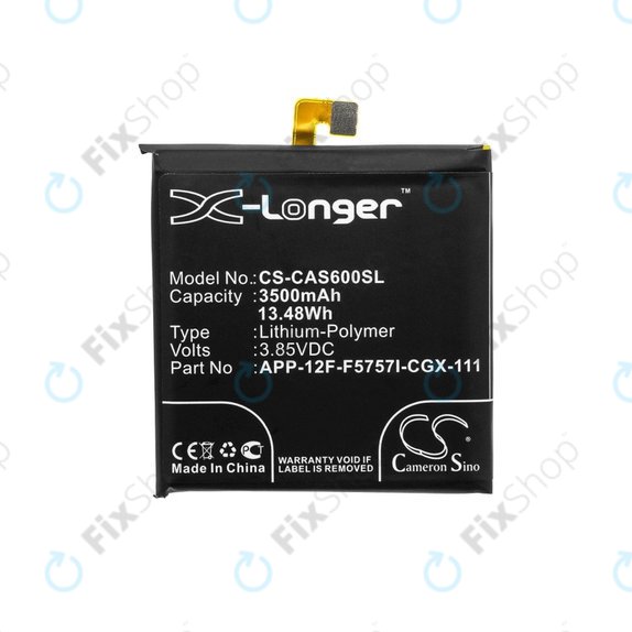 Batteria per Caterpillar CAT S60, 3500mAh, Li-Pol, 3.85 V, APP-12F-F5757I-CGX-111, HQ