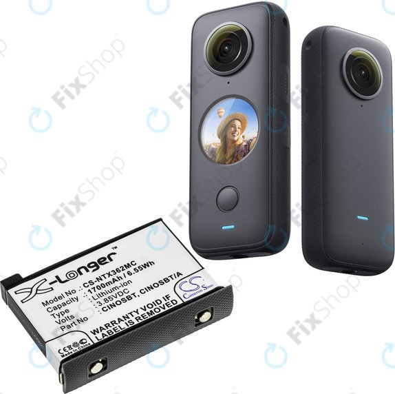 Batteria per Insta360 One X2, CINOSBT, Li-Ion, 1700mAh, 3.85V, HQ