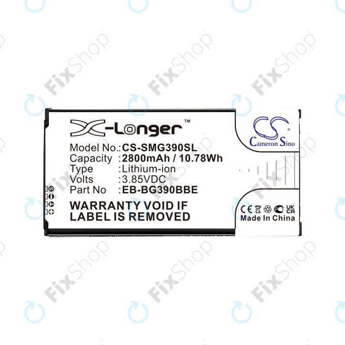 Batteria per Samsung Xcover 4, 4S, EB-BG390BBE, Li-Ion, 3.85V, 2800mAh, HQ