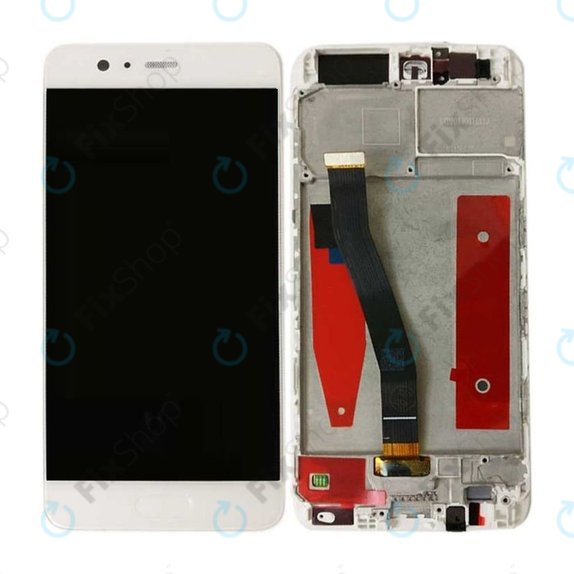 Schermo per Huawei P10, White, Vetro touch con cornice