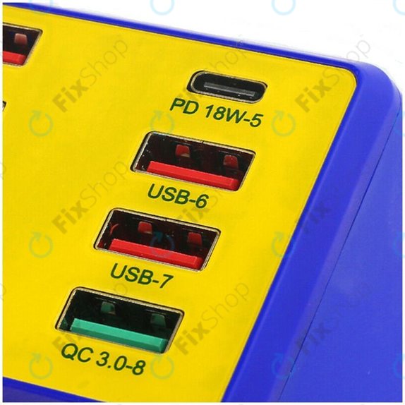 Stazione di ricarica USB con USB-C, USB 3.0 e caricatore wireless, Mechanic iCharge 8 Pro