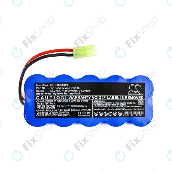 Batteria per Rowenta RH-seriess, RS-seriess, Tefal TY-seriess, RD-ROW12VA, RH5488, Ni-MH, 2000mAh, 12V, HQ