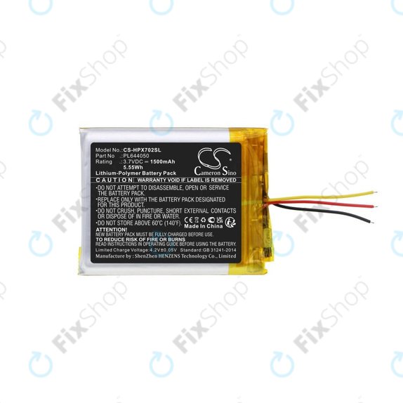 Batteria per HyperX Cloud Flight, Cloud Alpha, PL644050, Li-Pol, 3.7V, 1500mAh, HQ