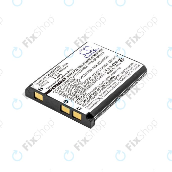 Batteria per Kodak EasyShare, LB-012, KLIC-7006, Li-Ion, 660mAh, 3.7V, HQ