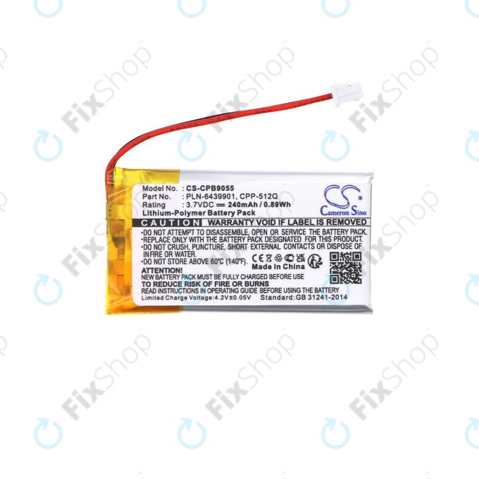 Batteria per Plantronics, Avaya, 65358-01, Li-Pol, 3.7V, 240mAh, HQ
