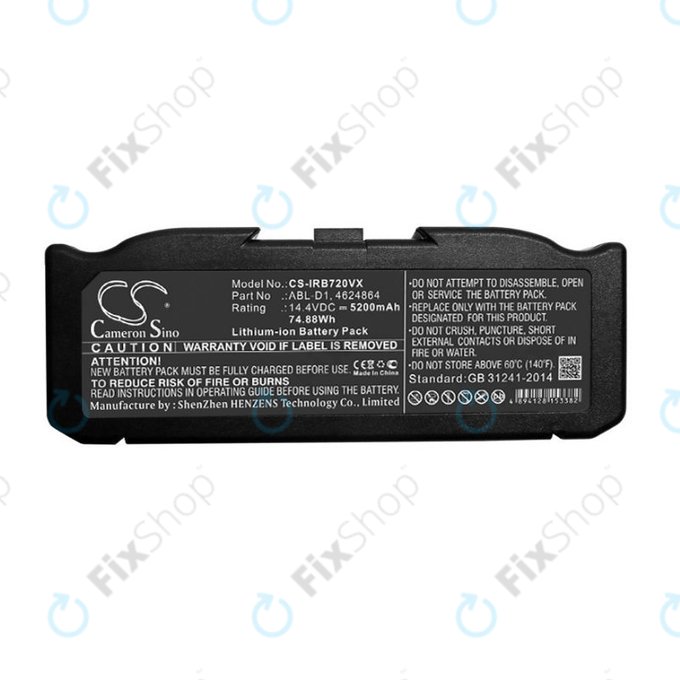 Batteria per iRobot Roomba e-seriess, i-seriess, ABL-D1, 4624864, ABL-D2, Li-Ion, 5200mAh, 14.4V, HQ