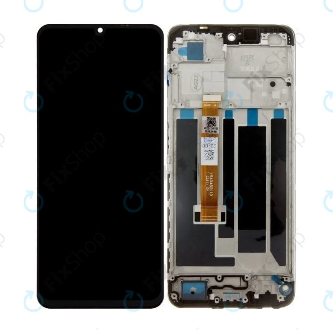 Schermo per Realme C53 RMX3760, Mighty Black, Vetro touch con cornice