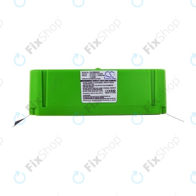 Batteria per iRobot Roomba 600, 800, 900-seriess, 4502233, 4374392, 2130LI, Li-Ion, 5200mAh, 14.4V, HQ