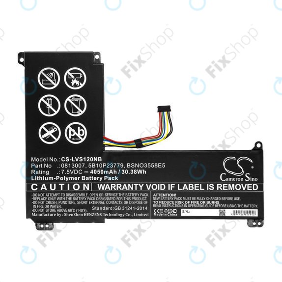 Batteria per Lenovo IdeaPad 120S, 0813007, Li-Pol, 4050mAh, 7.5V, HQ