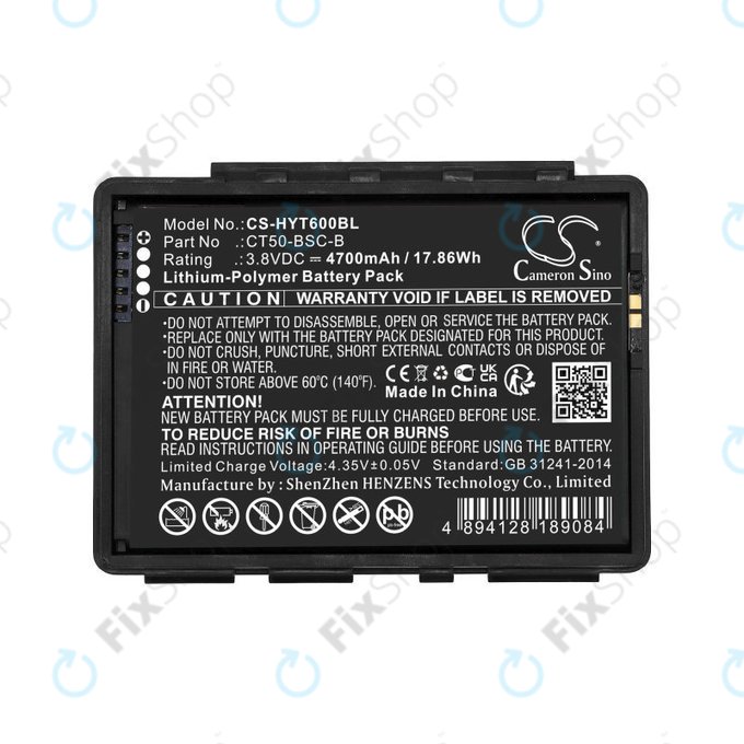 Batteria per Honeywell CT50, Dolphin CT60, CT50-BSC-B, Li-Pol, 4700mAh, 3.8V, HQ