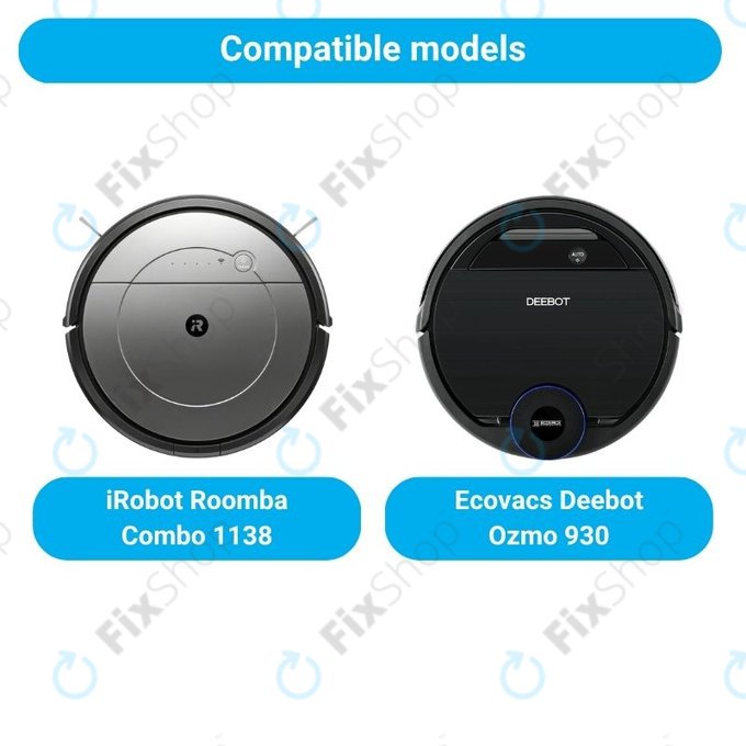 Set di ricambio per iRobot Roomba Combo 1138, Ecovacs Deebot Ozmo 930 (1x Spazzola principale, 2x Filtri, 2 coppie di spazzole laterali, 2x Panni per mocio)