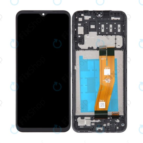 Schermo per Samsung A14 A145R, Black, Vetro touch con cornice
